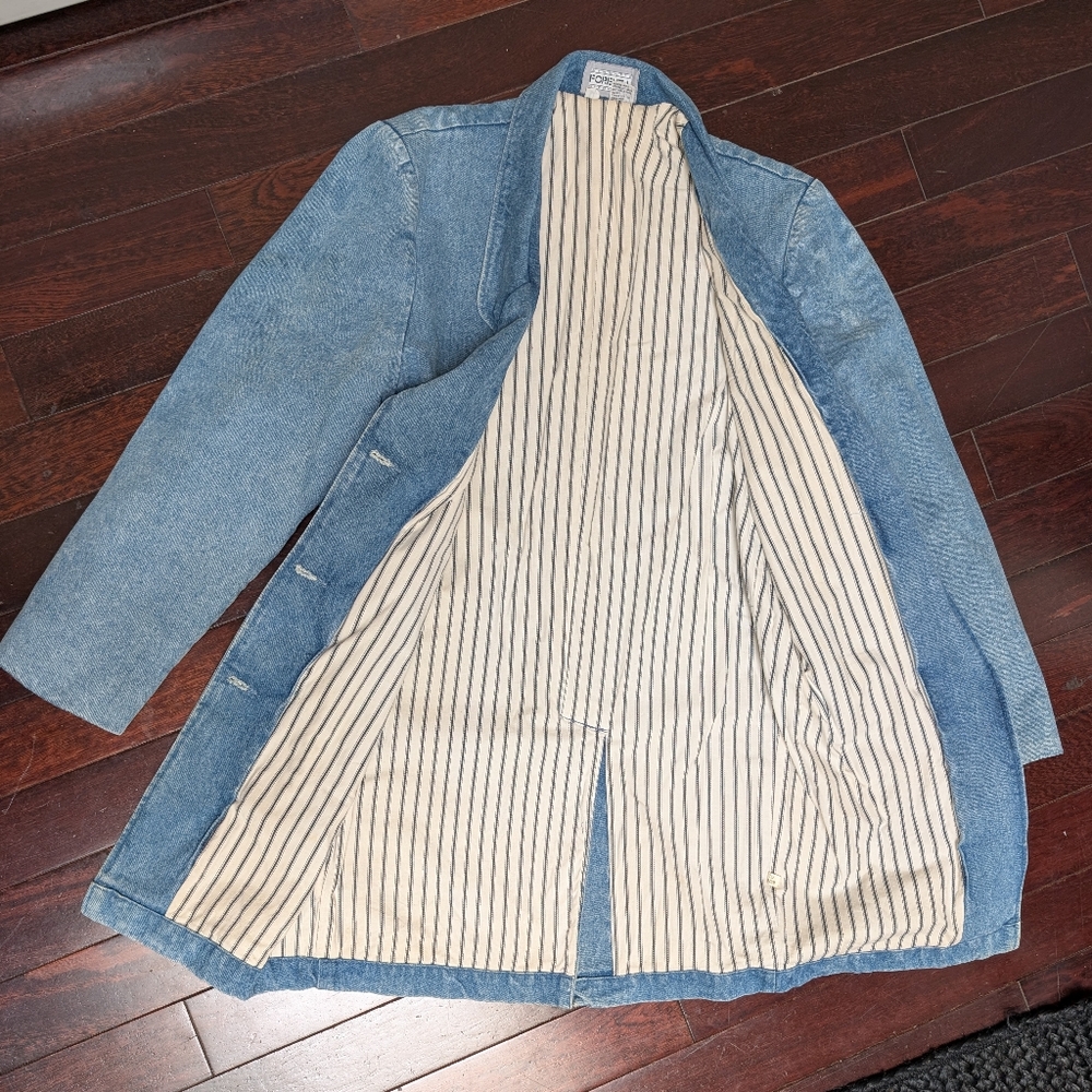 Vintage Forenza Denim Oversized Blazer Coat - Picture 2 of 7